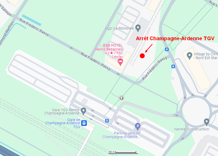 Champagne TGV Station Map